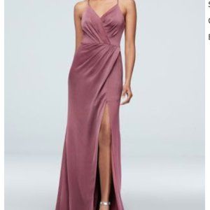 Spaghetti Strap Crepe-Back Satin Bridesmaid Dress